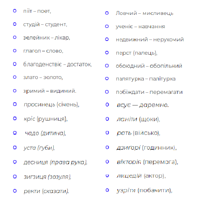 Интересные примеры архаизмов