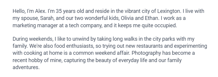 Розповідь про себе дорослого